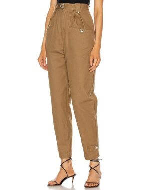Isabel Marant Etoile Pulcie Cotton Tapered Pant Size 8 Tan Brown